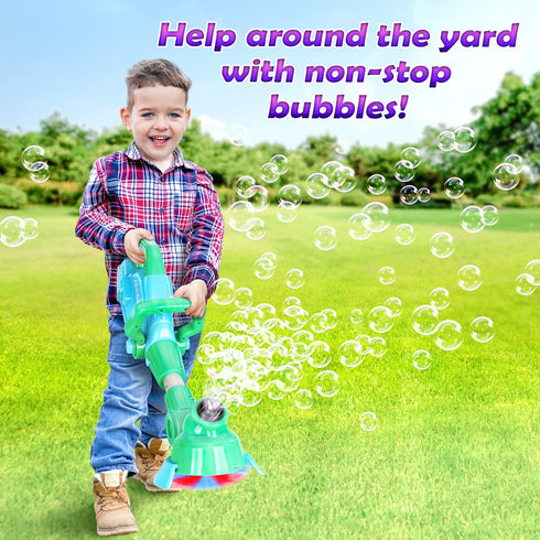 Trimmer 3 4 5 Weed Wacker Bubble Machine for Kids - Electronic Weed Eater Toy with Bubble Solution Included, Grass Toy