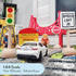 Kids Wooden Street Signs Playset, 14-Piece Set, Perfect for Car & Train Set, Wood Traffic Signs