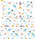 J-pinno 100% 3 Set Cozy Set Planet Spacecraft Rocket Cotton Pieces Cartoon Toddler Sheet for Kids Boys, Flat Sheet