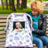 Cozy Baby Carseat Seat Cover Girls, Winter Carseat Canopy, & Warm Cover with Zipper Peep Windows, Infant Minky Carrier
