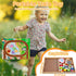 Wooden Take Along Train Set with Magnetic Fishing Game, 25 Pcs Animal Stacking Toy for Toddlers 1-3