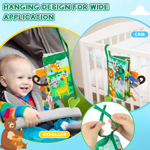 Baby Books 0-6 Months - Crinkle Cloth Book - Touch and Feel Baby Books - Infant Toys for Newborn Boys Girls