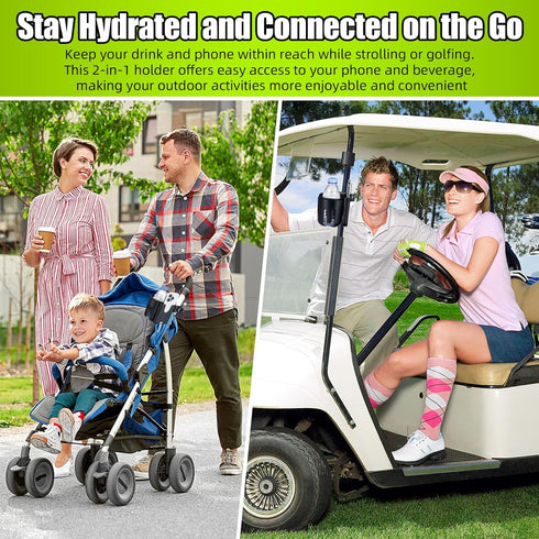 Generic Holder,2-in-1 Walker,Bike,Stroller,Wheelchair,Scooter(2 Stroller Cup Holder with Phone Cup Phone Holder