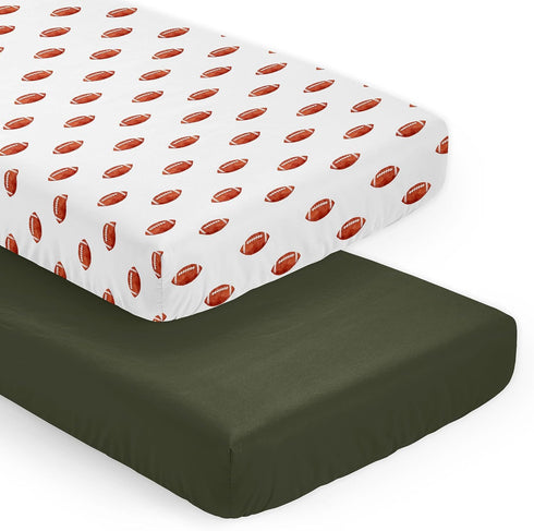 Sweet Jojo Designs 2-Piece Baby Crib Sheets Set (Football Sports) for Boys,