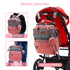 Backpack ISMGN Diaper Bag with Changing Station, Large Diaper Bag, Baby Bag, Multifunctional Diaper Bag, Pinkgray