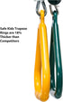 18" Trapeze Swing Bar Rings with 48" Heavy Duty Chain & Carabiners (Green)