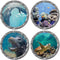 4 PCS Removable 3D Under The Sea Wall Decals, Animals Wall Sticker Home Decor for Bathroom & Kids Nursery Room
