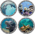 4 PCS Removable 3D Under The Sea Wall Decals, Animals Wall Sticker Home Decor for Bathroom & Kids Nursery Room