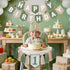 1st DCJHFJ Wild One High Chair Banner Felt Green Happy Birthday Banner Pre-Strung Birthday Party Decorations