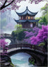 PICKFORU Plum Blossom Dreamscape Puzzles for Adults 1000 Pieces, Vintage Flower Tree Scenery