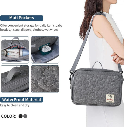 TRENDPLAY Small Diaper Bag, Stroller Organizer Caddy with Insulated Pocket and Adjustable Shoulder Strap
