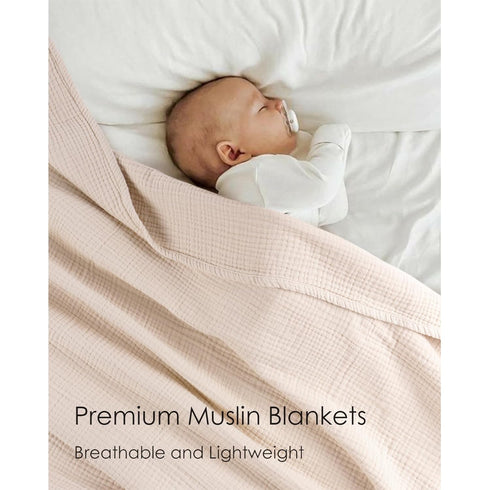 MairMore Muslin Baby Blanket for Boys and Girls, Cotton Receiving Swaddle Crib Blanket for Neutral Newborn - Soft