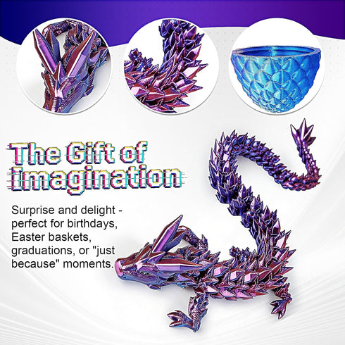 12PCS 3D 3D Printed Dragon Eggs, Easter Basket Stuffers for Kids, Prefilled Easter Eggs with Dragon Fidget Toys