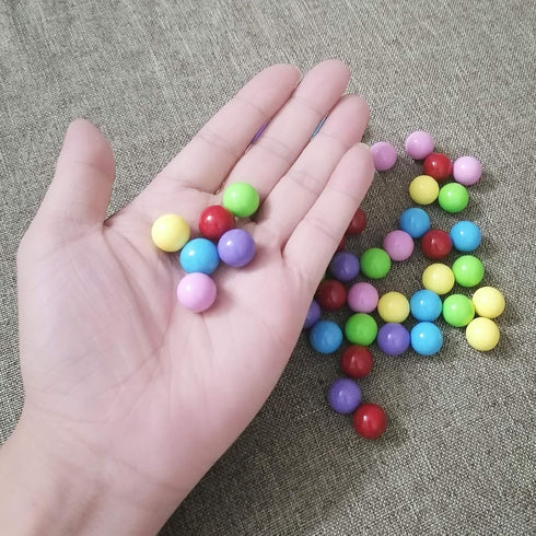 60 Pcs Chinese Checkers Marbles Balls - 14mm Game Replacement Marbles in 6 Colors for Marble Run, Marbles Game