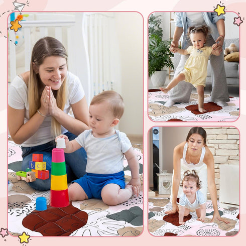 65x50 Playpen Mat for Baby Crawling: Large Baby Play Mat for Kids Infants, Toddler, Soft Non-Slip & Washable Baby Floor