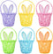 6 Pieces Easter Egg Baskets - Handmade 6 Colors Bunny Ears Easter