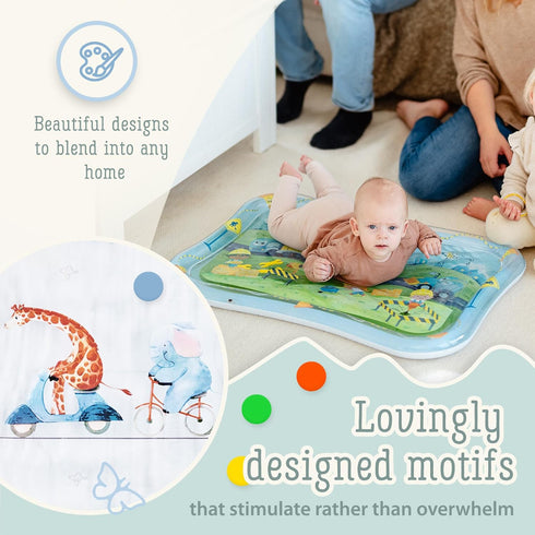 Tummy Tummy Time Water Mat for Babies XXL Sensory Baby Water Play Mat Award-Winning Infant Activity Mat for Motor