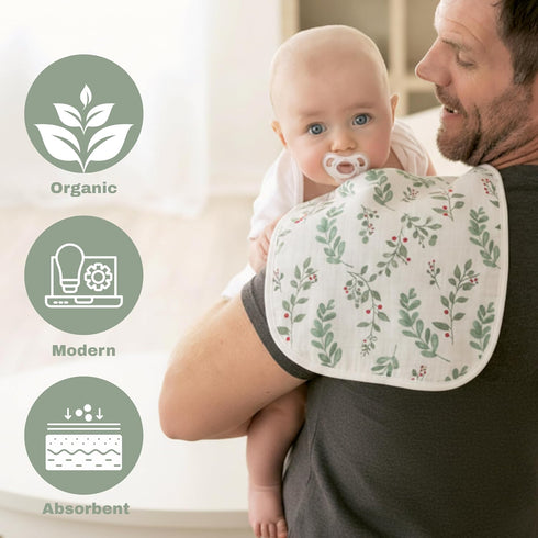 CHAKOOS 4 Pack 70% Viscose/30% Burp Cloths for Babies Bamboo Cotton Soft & Super Absorbent Baby Burp Cloths for Newborn