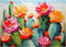 1000 Pieces Cactus Plant Puzzles for Adults - Colorful Succulent Flower Garden Art Jigsaw Puzzle