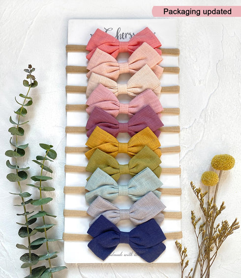 Cherssy Baby Girl Headbands and Hair Bows, 10pcs Stretchy Nylon Hairbands for Newborn, Infant, Toddlers