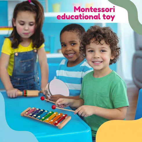 Set Stoie's Musical Toys for Toddlers, Wooden Percussion Instruments Toy for Kids Baby Preschool Educational Musical