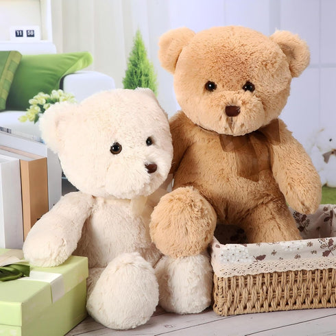 2 Pack 18 Inch HyDren Bear Stuffed Animals Cuddly Stuffed Bear Plushies with Bow for Birthday Gifts Baby Shower Decors
