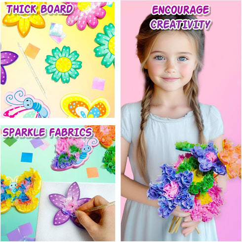3 4 5 6 7 8 9 AGENTLAN Art & Craft Activity, Poke Fun Flower Bouquet Craft Kit, Fun & Easy Art Kits for Kids, DIY