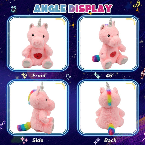 Christmas,13'' Cuteoy Plush Pink Unicorn Star Projector Musical Adjustable Singing Night Light Stuffed Animals Glowing