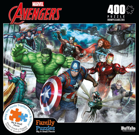 Buffalo Games - Marvel - Avengers, Assemble! - 400 Piece Jigsaw Puzzle for Families Challenging Puzzle Perfect for Game Nights - Finished Puzzle Size is 21.25 x 15.00