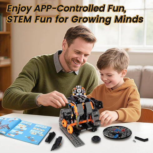 5 1 8-12, 6 7 8 9 10 11 12+, Set, STEM Robot Building Kit with APP / Remote Control, in RC Robotic Car Toy for Kids