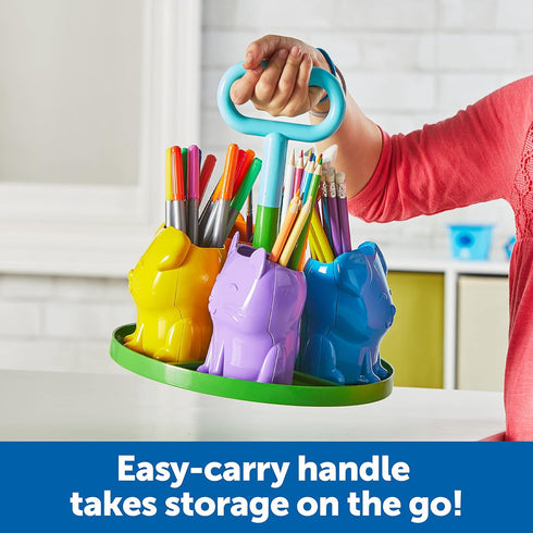 Learning Resources Create-a-Space Kiddy Center Pets, 6 Pieces Kids Art Supplies Organizer Caddy