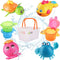 iPlay,iLearn Baby Bath Toys w/ Organizer, Infant Bathtub Shower Toy, Wind up