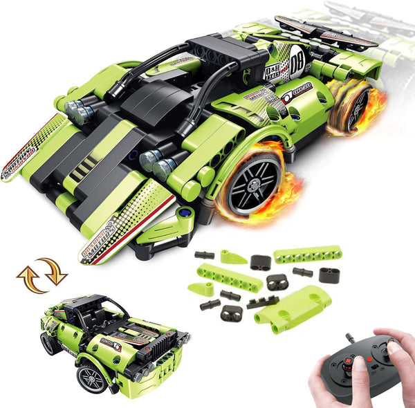 GAMZOO STEM Building Toys for Kids with 2-in-1 Remote Control Racer Snap