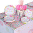 194 24 Pcs Donut Ice Cream Birthday Party Decorations Supplies Guest Disposable Dinnerware with Tablecloth Paper Plates