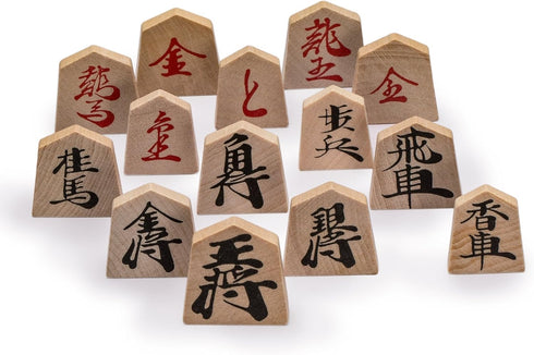 Yellow Mountain Imports Wooden Shogi Japanese Chess Game, Traditional Koma Playing Pieces with Paper Shogiban