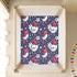 KICPOAY 4th 52x28 of July Independence Day Chicken Toddler Bed Crib Sheets Baby Crib Sheets Cover for Soft Mini Crib