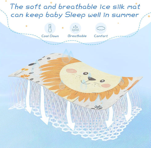 WDdZzyy 28" 52" Funny Lion Silver Cooling Baby Toddler Mattress x Breathable Crib Bumper Pads for Baby&Toddler