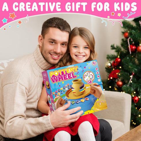 Weilim 8-12 3 Packs 6+ Pottery Wheel for Kids Complete DIY Pottery Painting Kit, Arts and Crafts for Kids Ages
