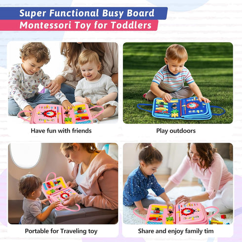 AIXMEET 3 4 5 6Year Skills,ABC,123,Shape,Color,Animal,Weather,Toddler Toddler Busy Board Montessori Toys for Old