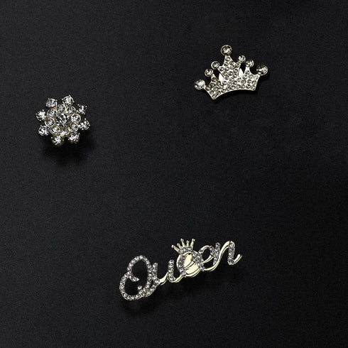 Rhinestone Bling Decoration Charms, Luxury Cute Jewelry Shoe Accessories for Women and Girls (Gold)