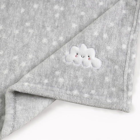 2Pcs 30''X40'' Cozy CREVENT Cute Fluffy Warm Baby Blankets for Infants Toddlers' Bedding Crib Cot Stroller - Grey Cloud