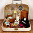 Set 2 3+ Dollhouse Bedroom Furniture Accessories Suitcase for Kids, Flexible Dolls/Table/Bed/Bedclothes/Floor