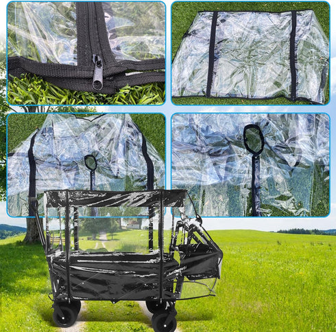 SYWAN Wagon Cover for Rain, Universal Rain Cover Water Proof Wind Cover Stroller Baby Trend Quad Radio Flyer Wagon Rain