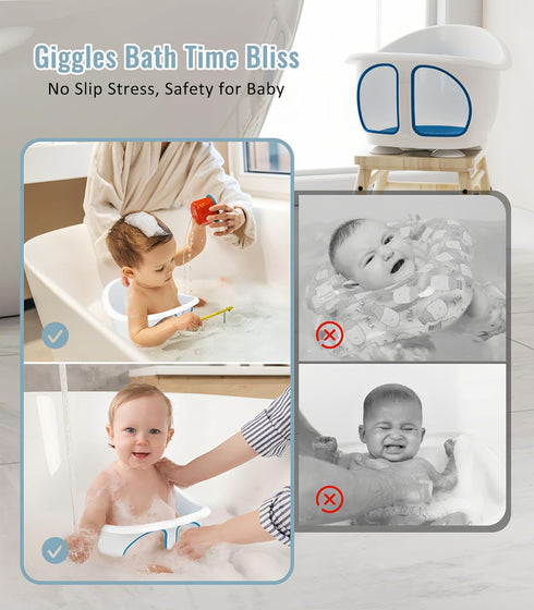 6-12 Baby Bath Seat for Babies Months, Bath Tub for Baby with Non-Slip Suction Cups, Infant Bath Chair for Newborn