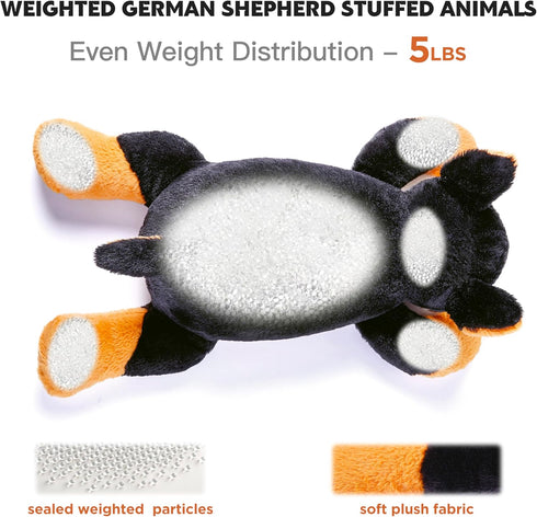 5lbs Dog,26 inches IKASA Weighted Stuffed Animal German Shepherd Plush Toy Giant Large Big Jumbo Soft Puppy,Huge Size