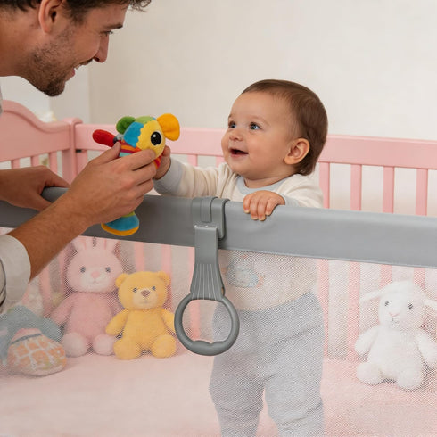 MHFOOU 4Pcs (2 2 Baby Playpen Pull up Rings,Pull up Rings for Playpen Baby Walking Exercise Assistant Tools for Infant
