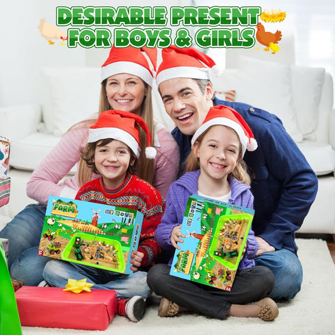 MYDOVA 43 2.2lbs Playset, 3 4 5 6 7 8+ Farm Sensory Bin, Pcs Play Sand Farm Toys Farm Animal Trucks Toys with Play