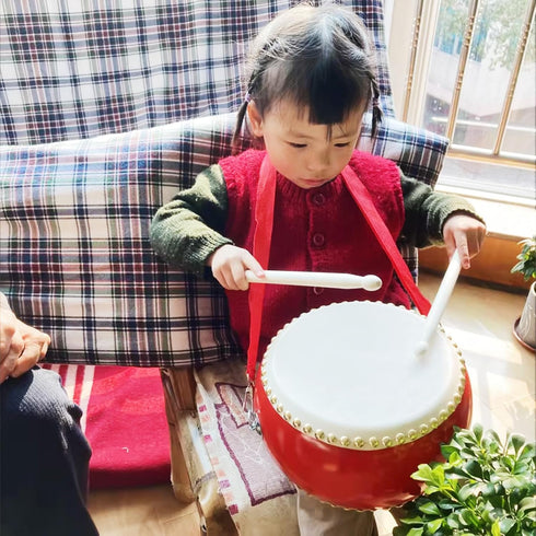 DSQSTMR Set Drums Percussion Chinese Drum Hand Tambourine Taiko Bongos Musical Gifts Instruments for Kids Sensory