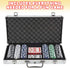 Gamie Poker Set in Aluminum Case, Casino Kit with 300 Chips, 2 Decks of Cards, 5 Dice, Fun Game Night Supplies