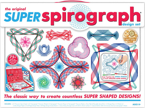 Kahootz Super Spirograph Design Set - 50th Anniversary Edition with Extra Gears, Ages 8+